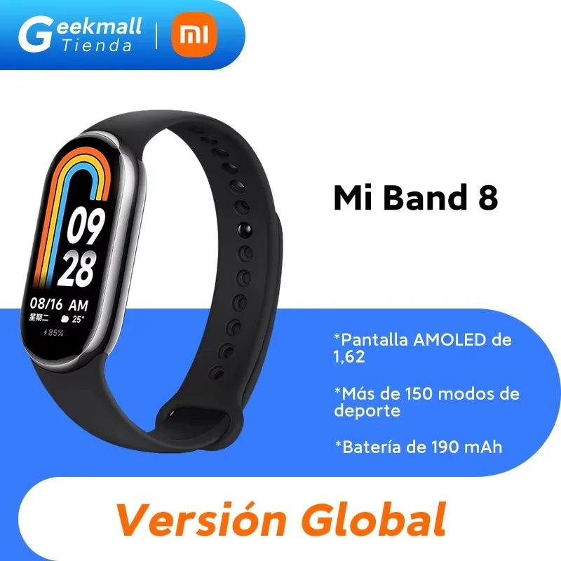 Global Version Xiaomi Mi Band 8 AMOLED Screen 60Hz Blood Oxygen Fitness Bracelet Fitness Traker Heart Rate Monitor MI Smart Band