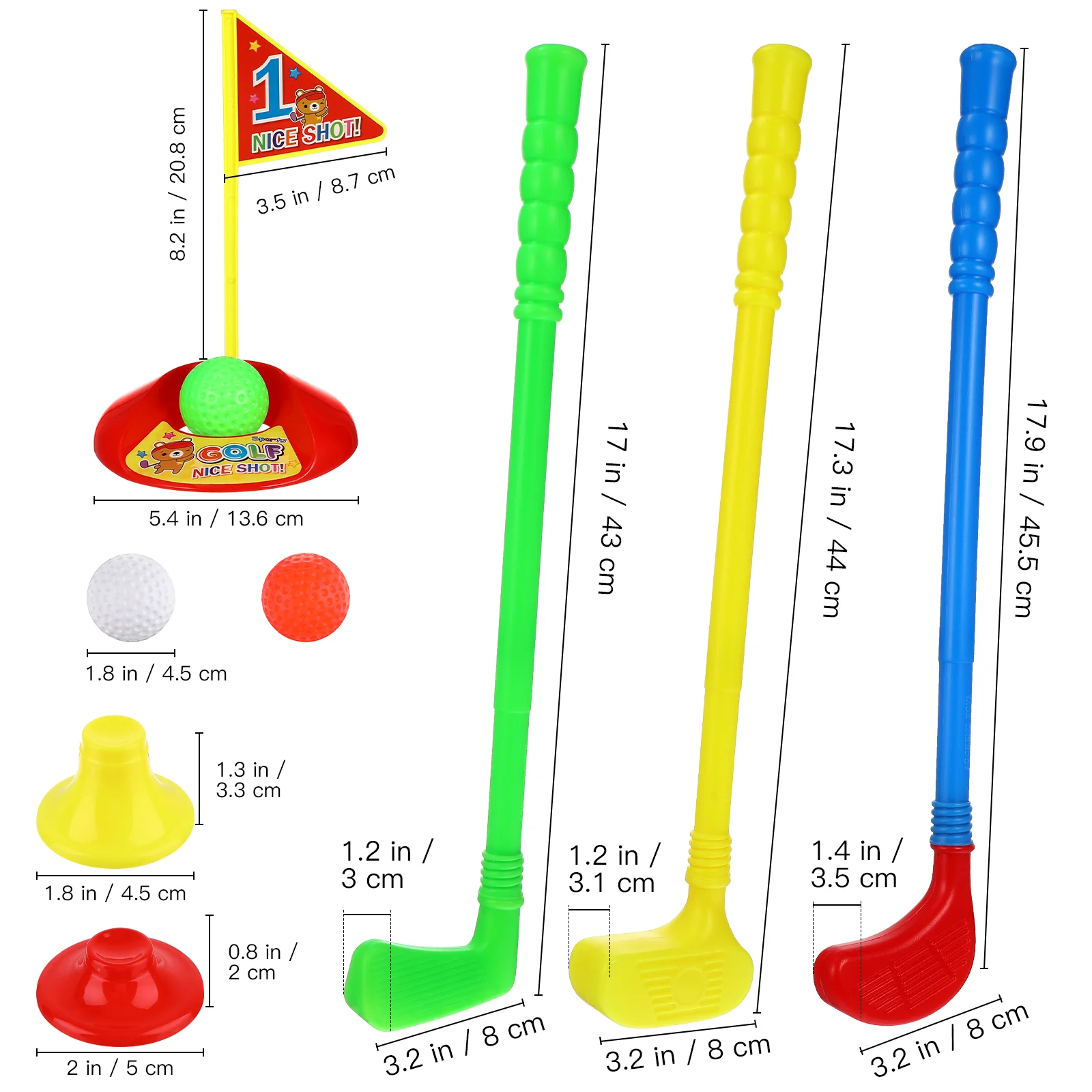 Zestaw zabawek golfowych dla dzieci Edukacyjne plastikowe zestawy zabawek golfowych dla małych dzieci Trawnik na świeżym powietrzu i zabawki sportowe do użytku wewnątrz