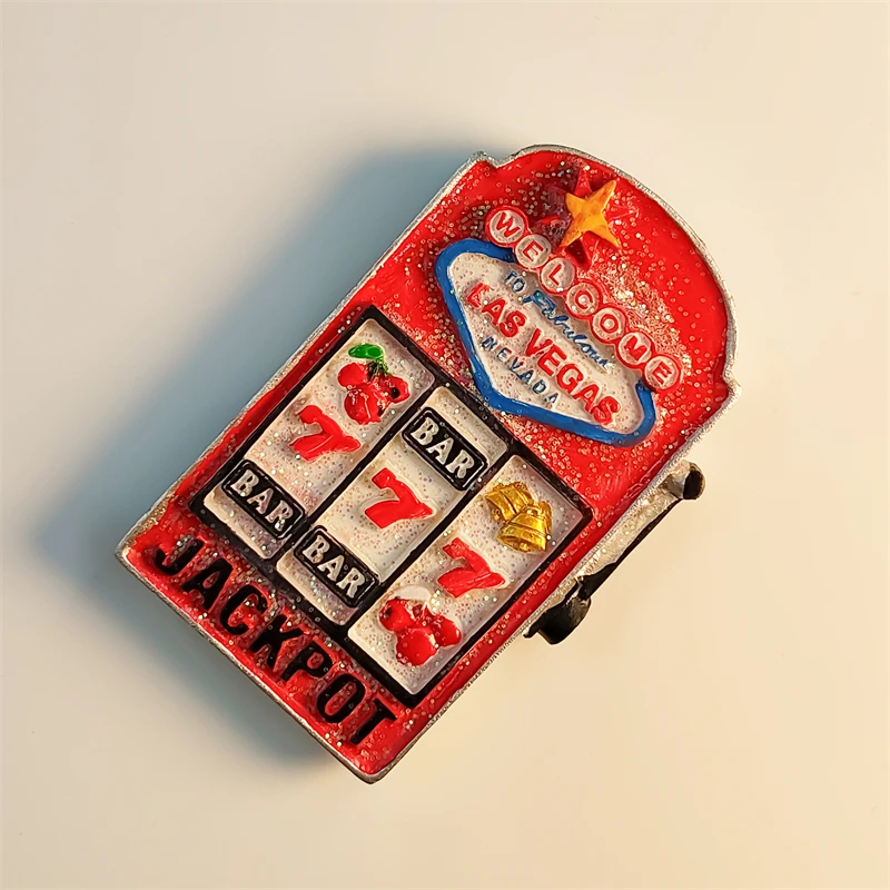 America，Las Vegas，slot machine，3D Stereoscopic，Tourism souvenirs，Resin painting，decoration home，fridge magnets