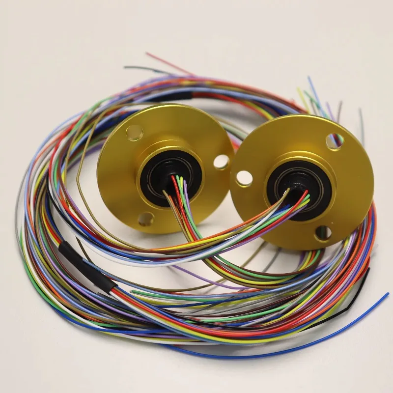Original conductive slip ring 360 degree rotating electrical connector small visual 2 channel 10A30A cap collector ring