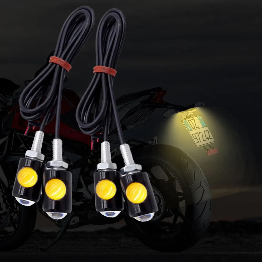 2PCS Motorcycle LED Eagle Eye Light Turn Signal Indicator Super Bright Led Motorbike Auto Rear Tail Brake Lamp Fog Driving Light