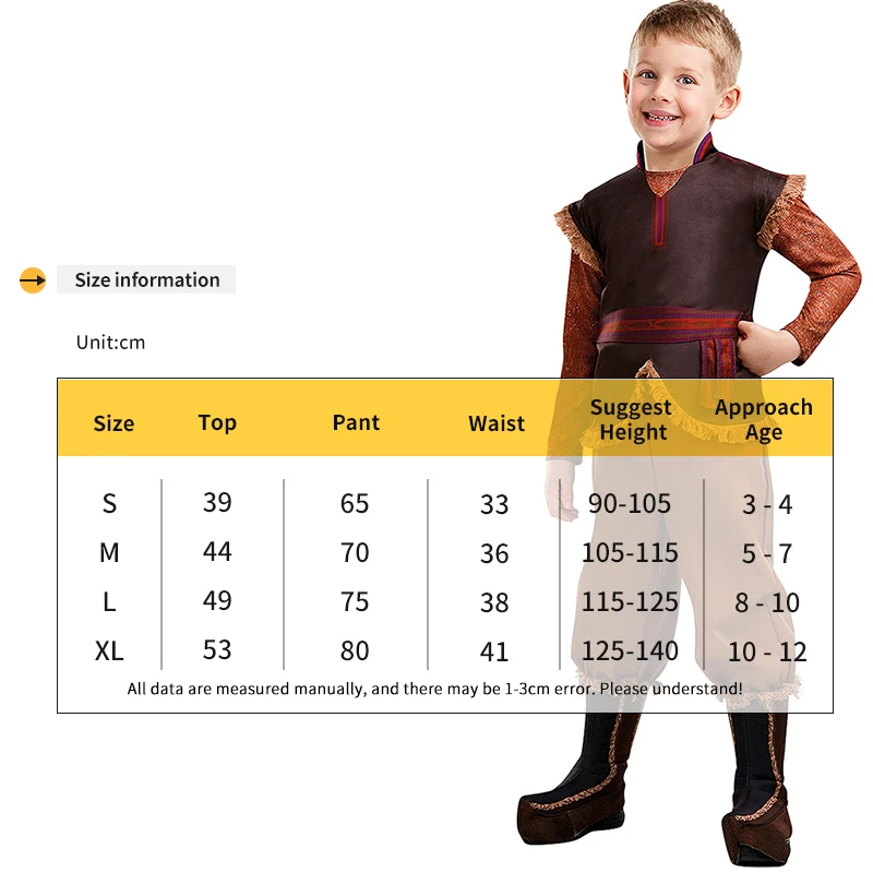 Child Boys Royal Ice Master Brave Kristoff Kids Movie Cospaly Fancy Dress Halloween Party Cosplay Costume Performance Costumes