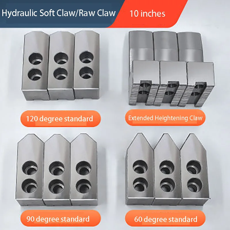 Mandril Hidráulico Três Garra Raw Garra Garras Macias 10 Polegada es Aumentando Braçadeira de Torno para Cnc Novo 10-polegada