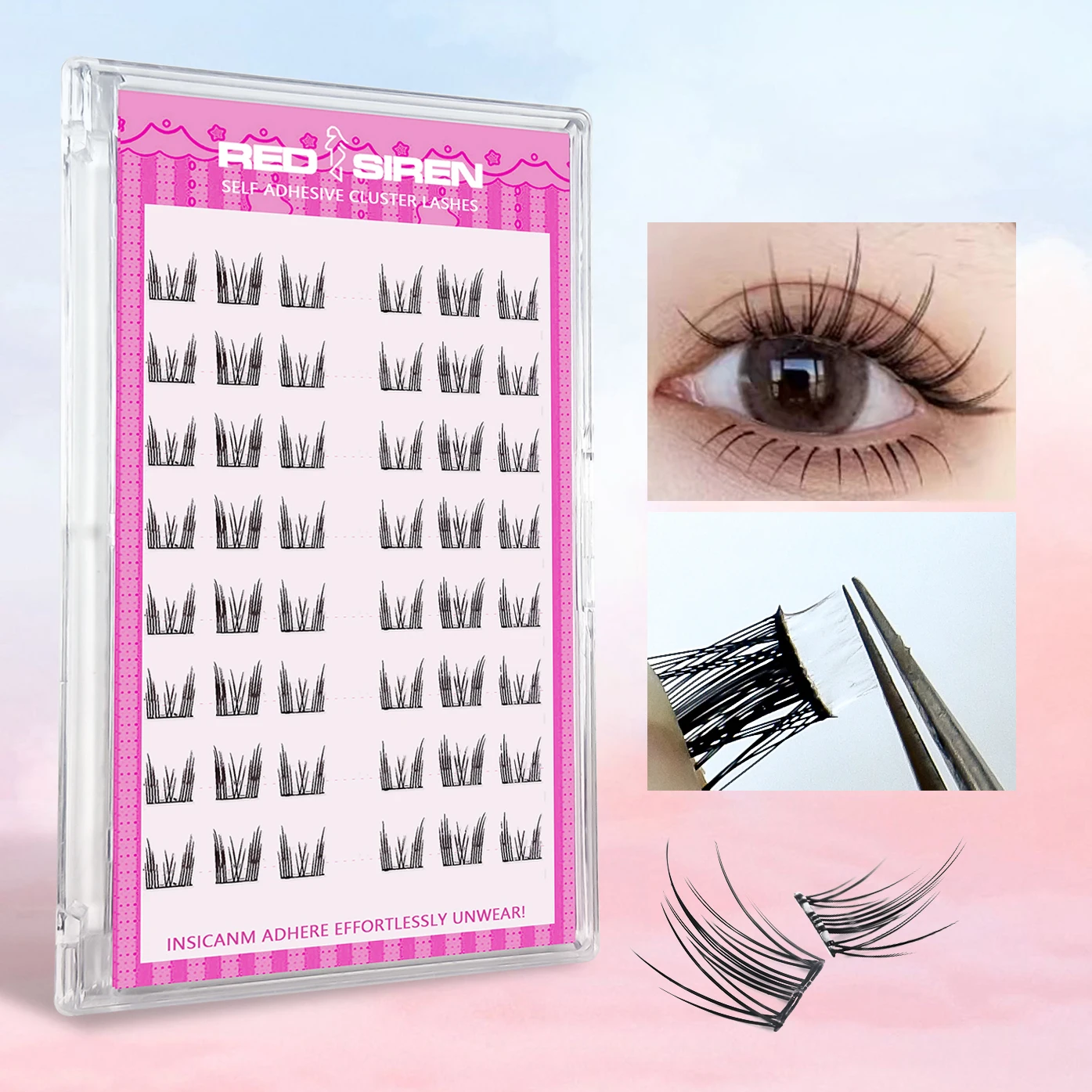 Manga Lashes Self Adhesive Lash Clusters No Glue Needed Natural Wispy Individual Lashes Korean Makeup