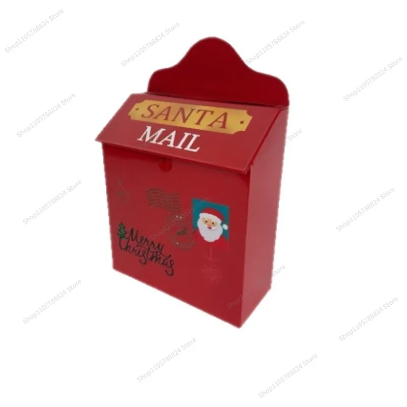 For Christmas Decorations, Red Mailbox, Wall-mounted Mailbox, Letter To Santa Claus