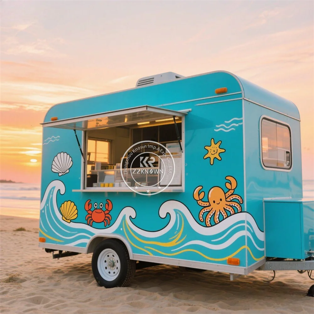 

Street Pizza Kiosk Food Trailer Fully Equipped Catering Truck Ice Cream Cart Mobile Kitchen Concession Fast Food Truck For Sale