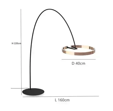 JIANKEXING Ring Angeln Stehlampe Raumdekor Goldene lange Stange moderne einfache LED minimalistische Licht Luxus Designer vertikale Tischlampen 4