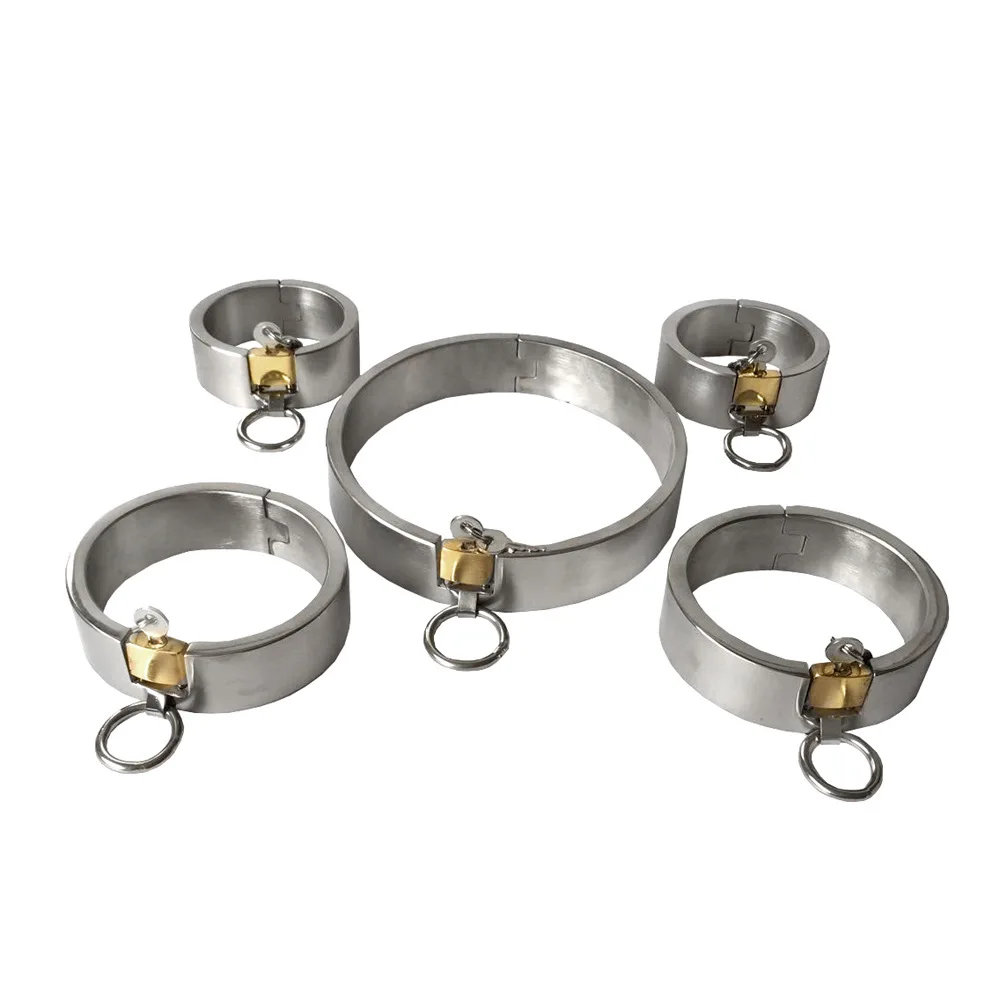 3cm High Heavy Duty Stainless Steel Male Female Locking 5pcs Collar Hand and An…