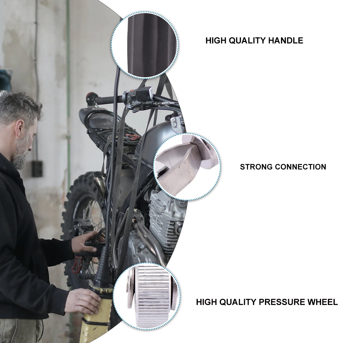 

12Mm Car Tire Compaction Roller Repair Tool Wheel For Patch Sealing High Wear Resistance Durable Lightweight Plastic