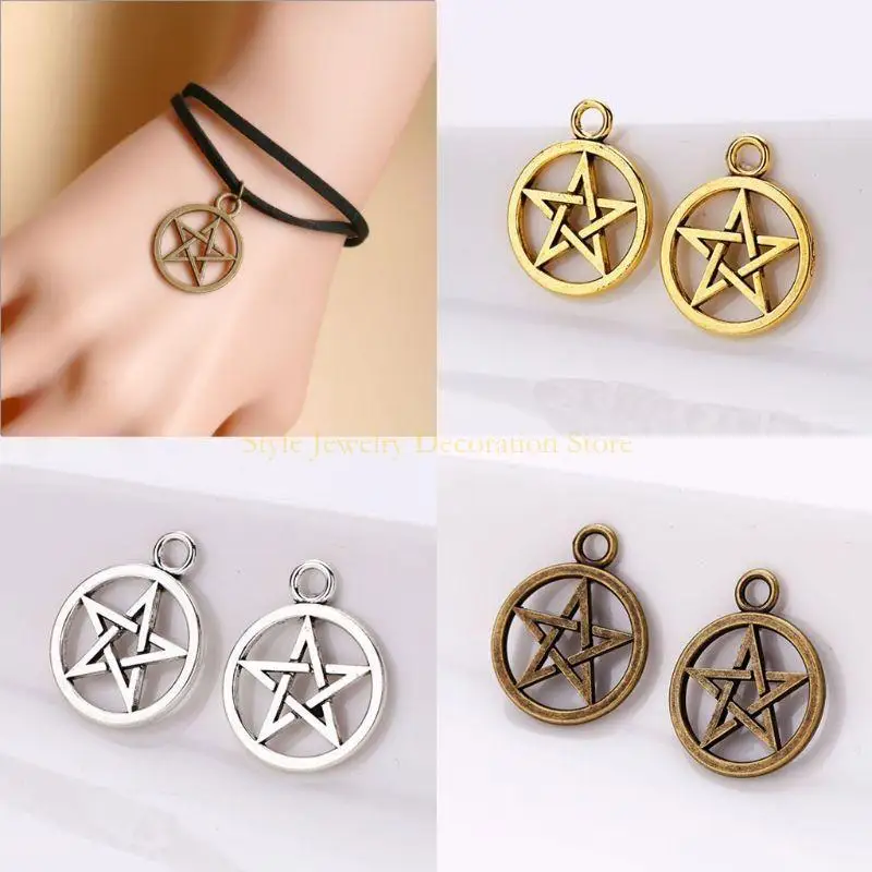 d46e 30 pcs/set pentacle hexagram star for preatud charm arndant diy art art