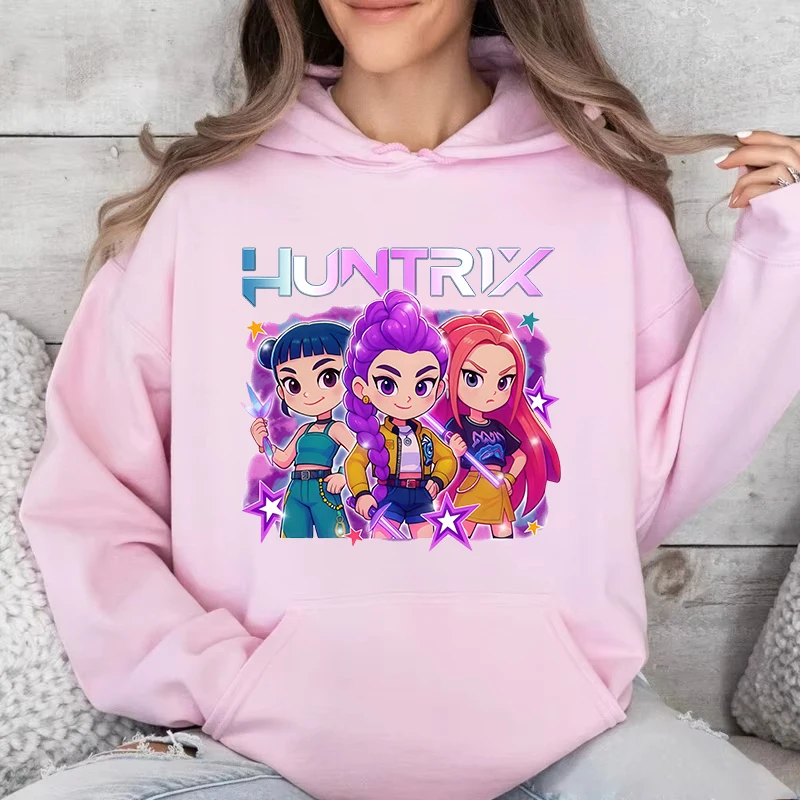

Hot Sale Fashion Long-sleeved Sweater Kpop Demon Hunters Outdoor Sports Hoodie Cute Mira Rumi Zoey Printing Casual Loose Hoode