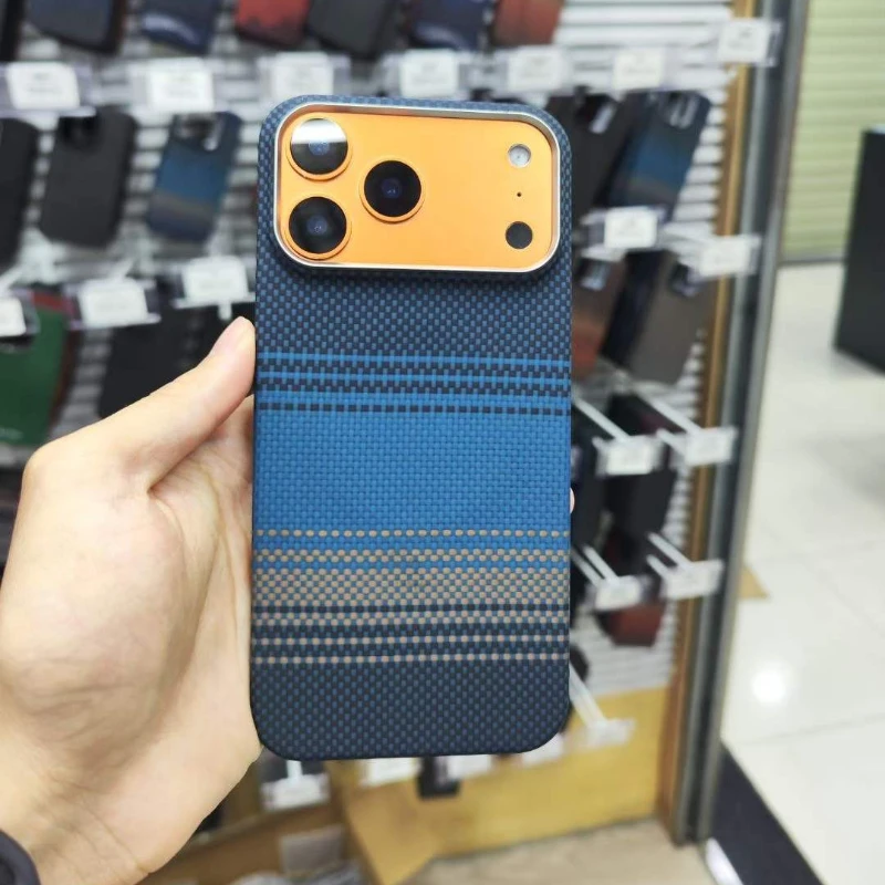 

Чехол из настоящего углеродного волокна для Magsafe Magnetic для Iphone 17 Pro Max, ультратонкий арамидный чехол для телефона для Iphone 17 Pro Carbon Case