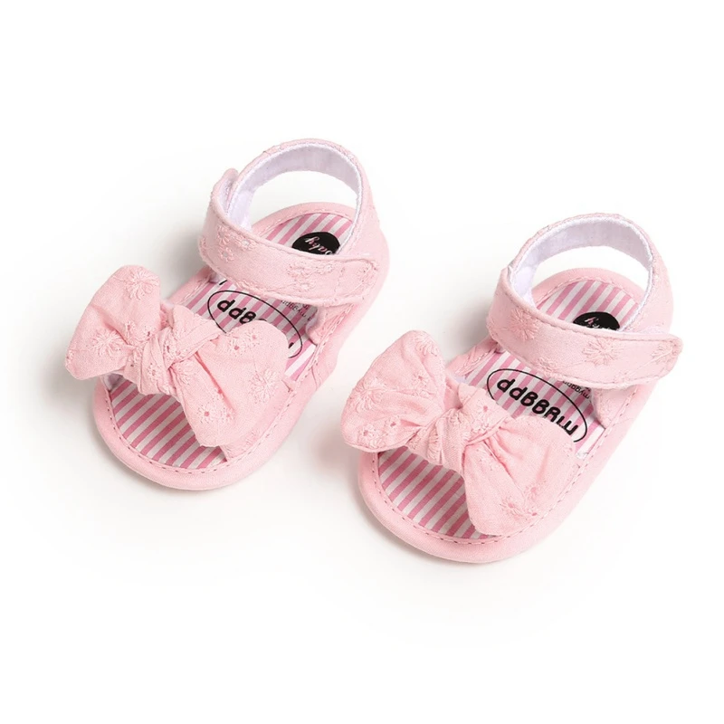 Summer Baby Girls Shoes Breathable Anti-Slip Bow Sandals Toddler Fashion Soft Soled First Walkers Shoes 0-18M