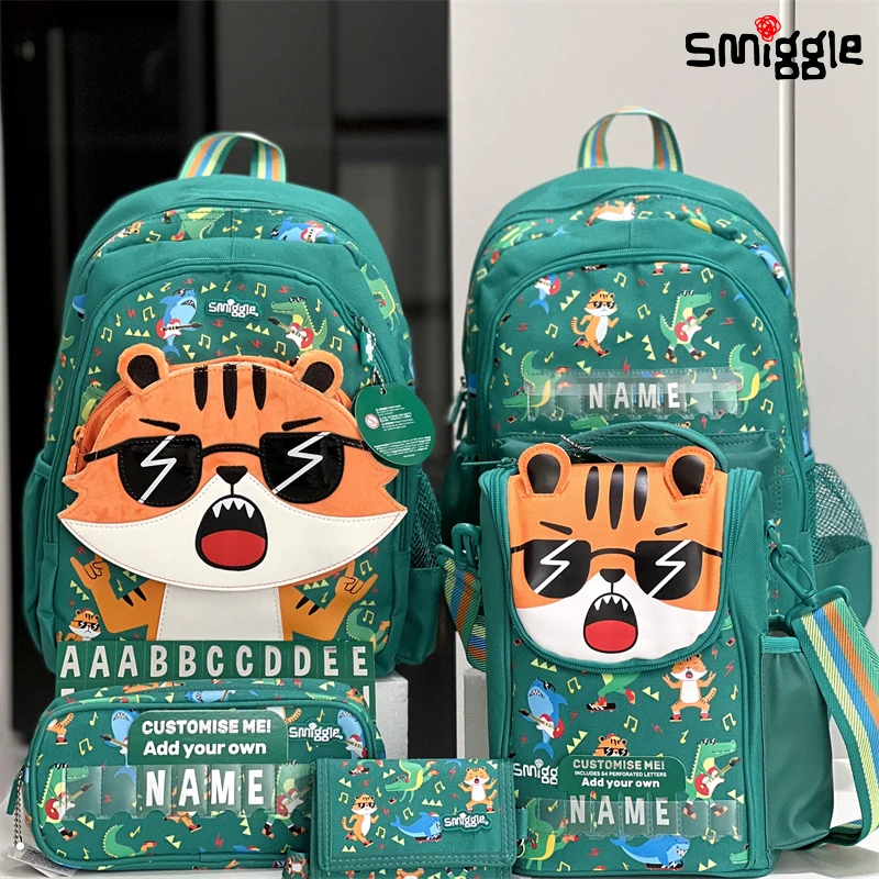 Genuine Australian Smiggle Backpack Children'S Green Glasses, Tiger Crossbody Meal Bag, Backpack, Water Cup, Student Gift