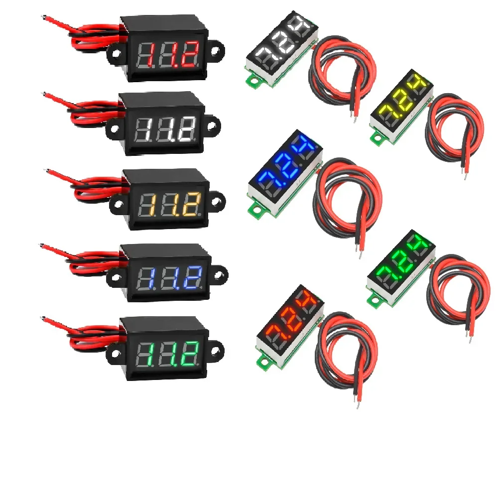 diymore 0.28 inch 3 Digit 2 Wire Mini Digital Voltmeter Waterproof Dustproof DC 3-30V LED Panel Voltage Meter Tester for Car