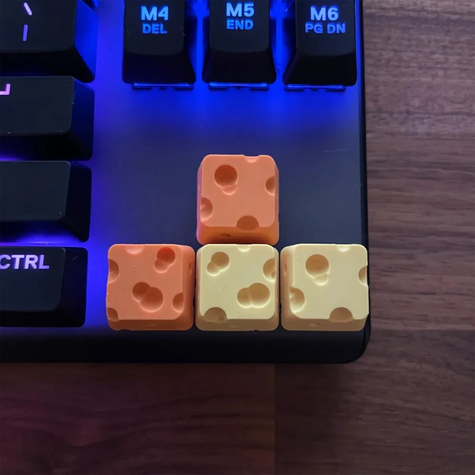 Yellow cheese mechanical keyboard keycaps suitable for standard cross key holes compatible with multiple mechanical keyboards