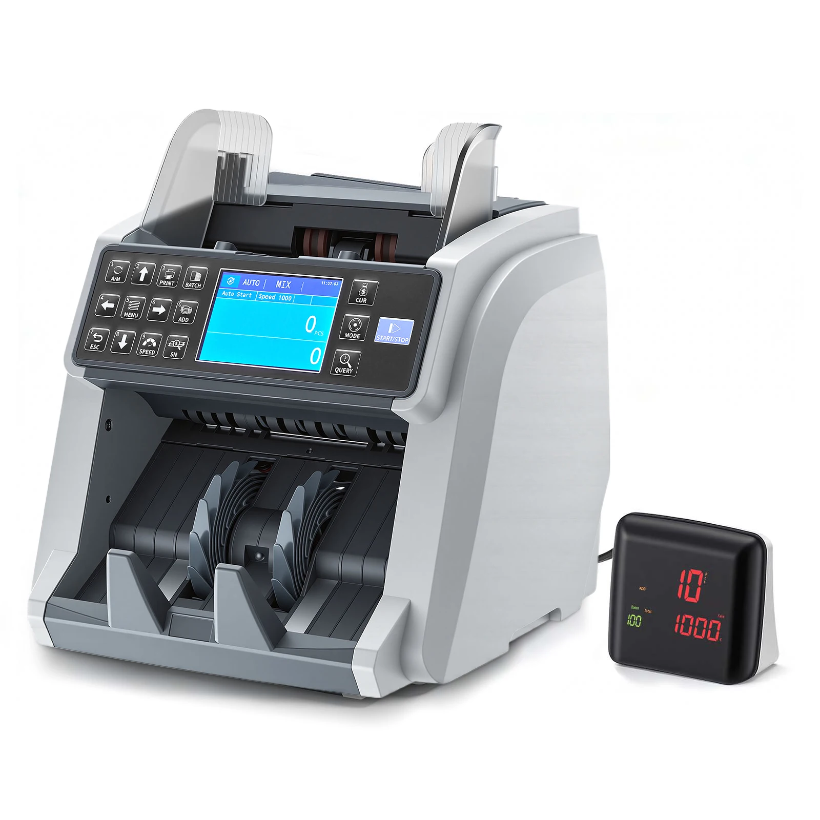 VEVOR Money Counter Machine Mixed Denomination CIS/UV/MG Counterfeit Detection Multi-Currency Support with External Display