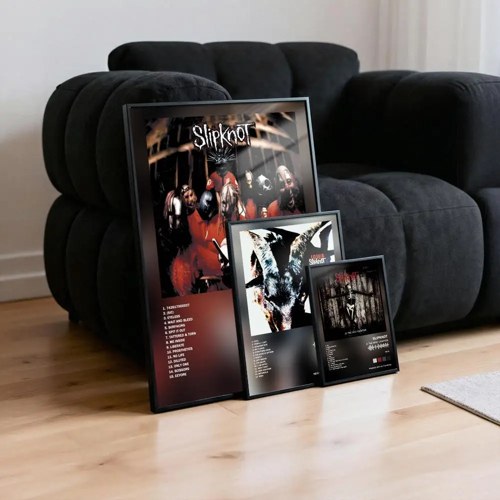 S-Slipknots Poster Peelable Self-Adhesive Album Cover Poster Stickers, Frameless Wall Art for Singer Band Pop Rap Bedroom