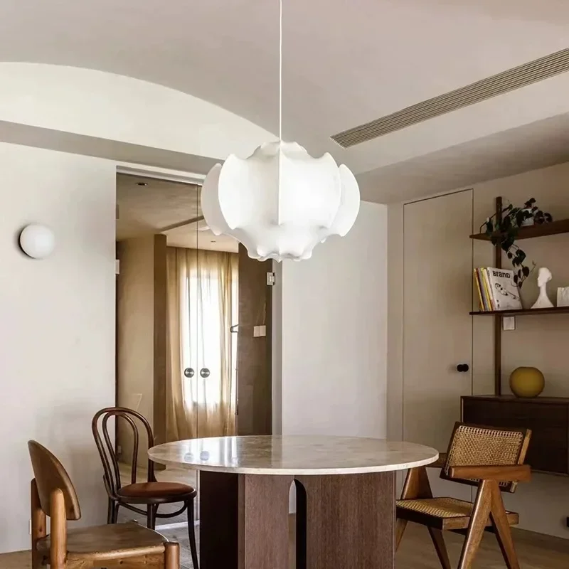 Candelabro de seda de diseño nórdico para cocina, restaurante, sala de estar, lámpara colgante LED Retro francesa de alta gama, accesorios de iluminación para decoración del hogar