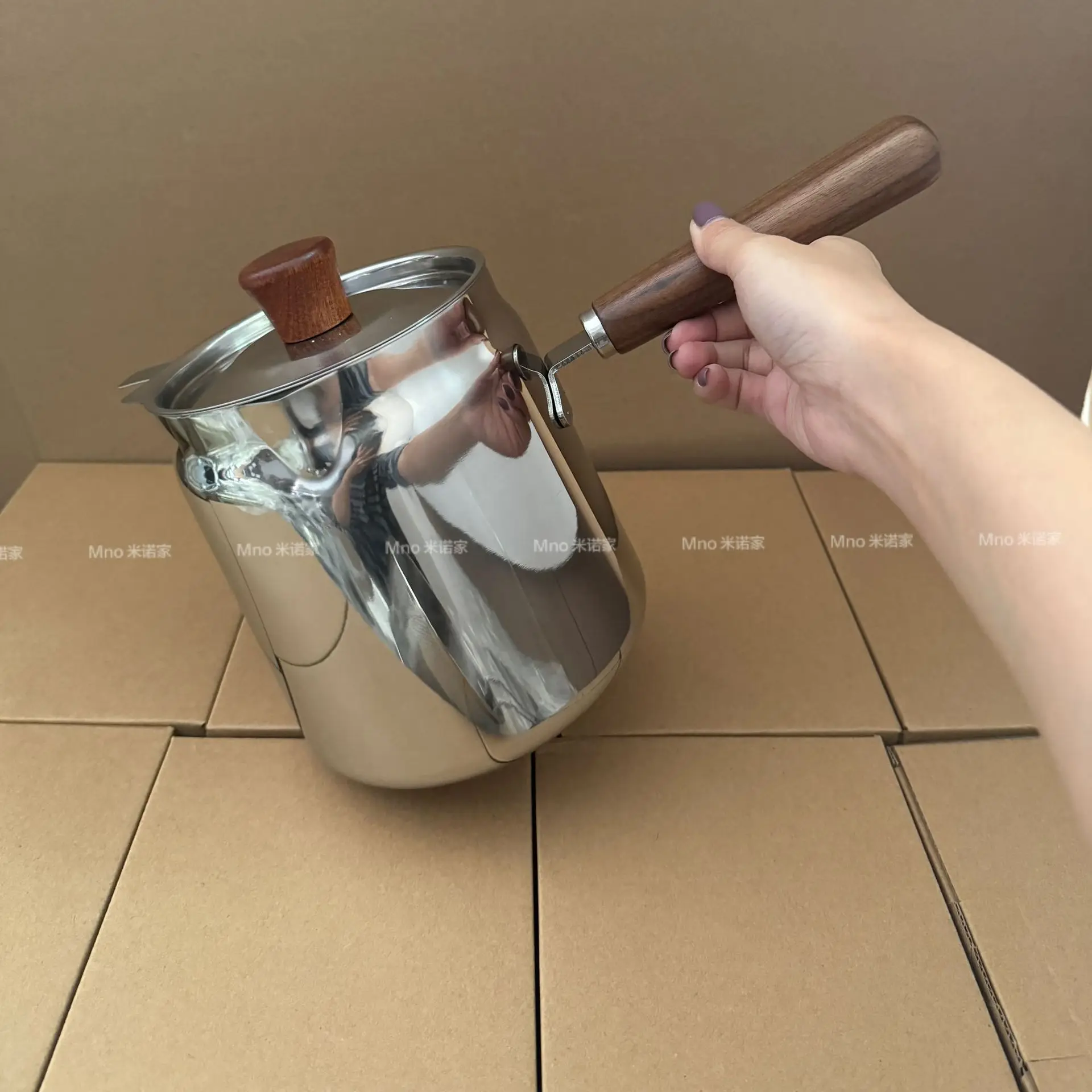 Stainless Steel 304 Deep Fryer Pot With Foldable Basket Filter Walnut Handle Induction Ceramic Gas Compatible 2000ml 130mm 160mm