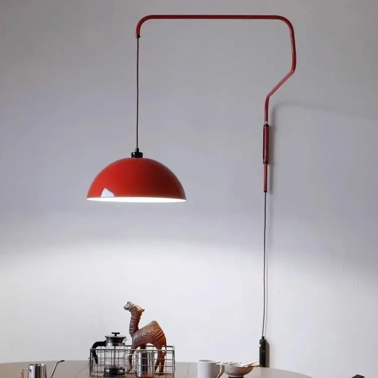 Soggiorno comodino parete senza vento cablaggio rosso bilanciere sala da pranzo parete retrattile pieghevole camera da letto lampadario