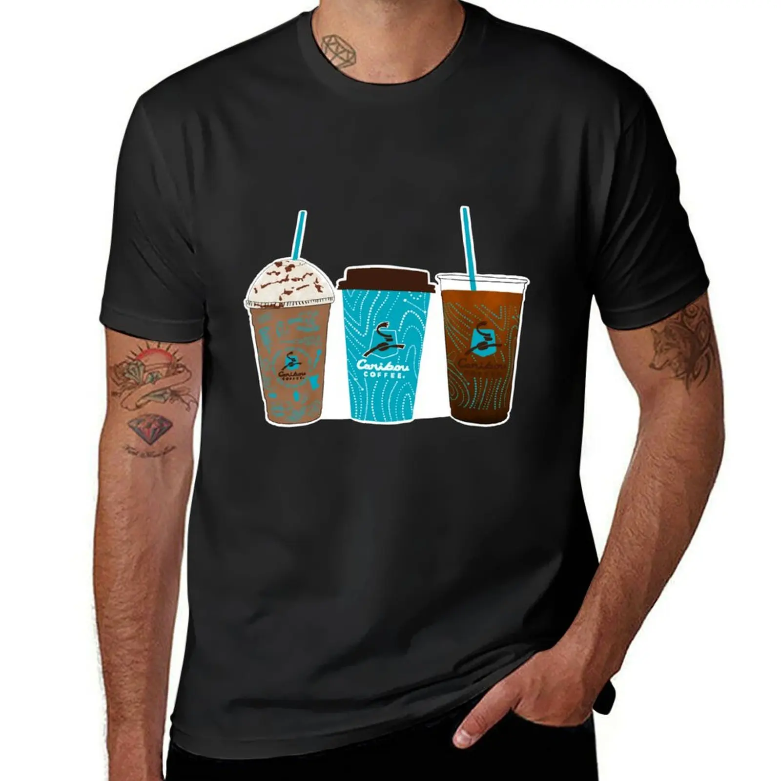 

Caribou Coffee Cups T-Shirt anime tops customs t shirts for men graphic