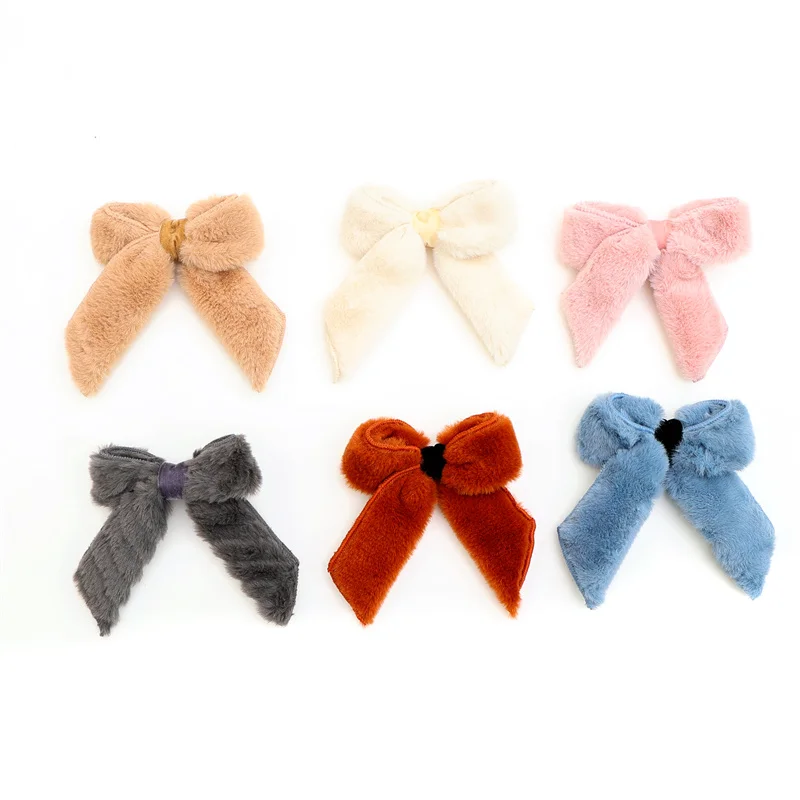  New fur bows Creative Classic All-match Small Bowknot Girl Hair Clips Kids Hairpins Children Hair Accessories