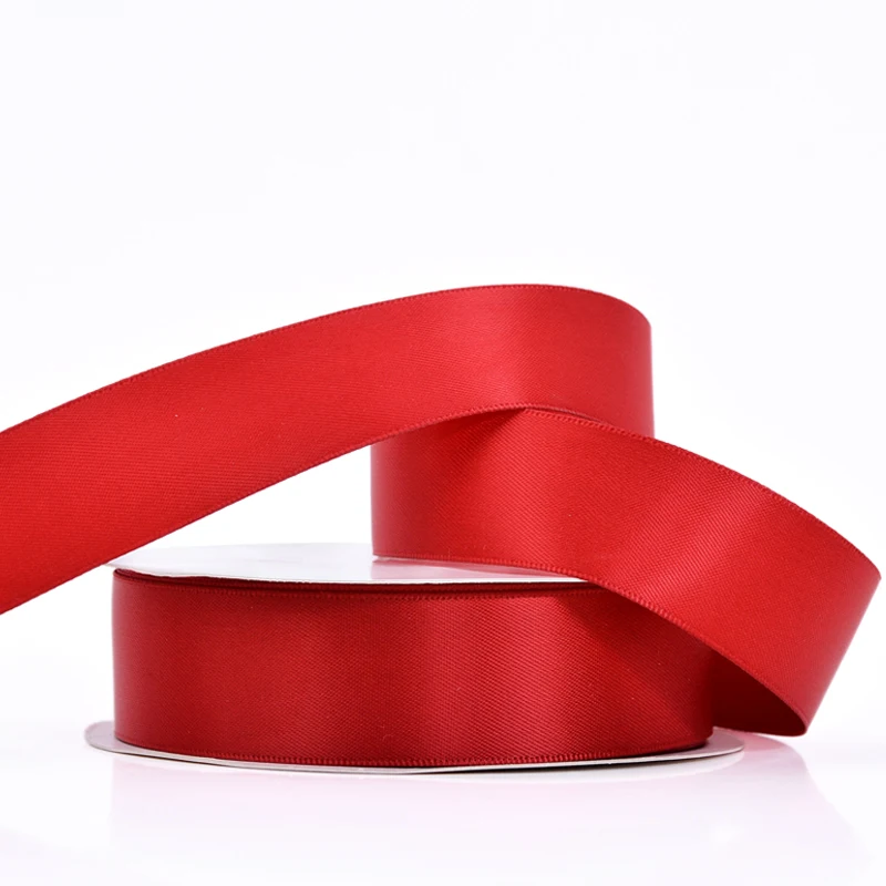 YAMA 25 28 32 38 mm 100yards/lot Double Face Satin Ribbon Red 24 colors for Party Wedding Decoration Handmade Rose Ribbons
