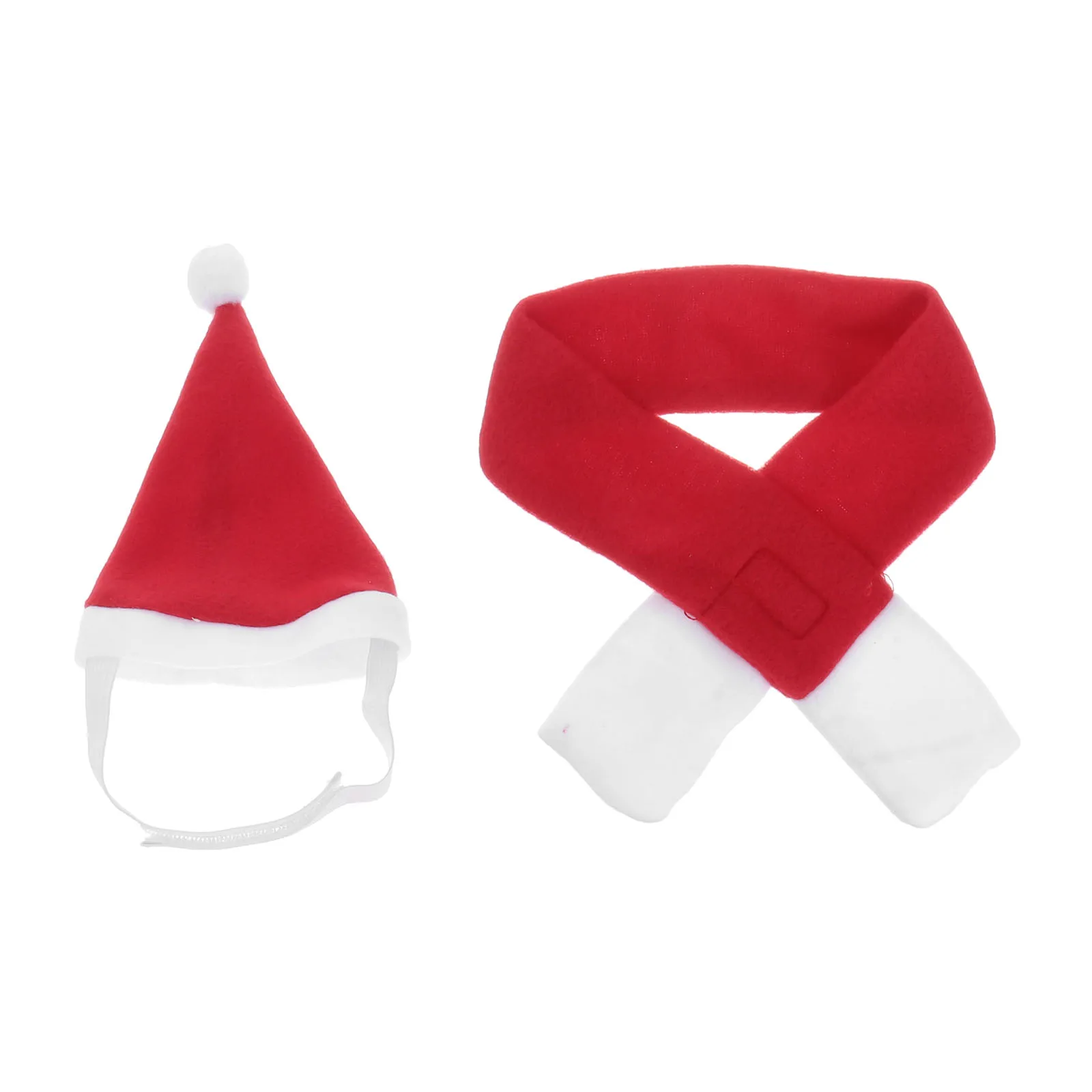 

Pet Hat Scarf Set Christmas Costume Cosplay Clothes Beanie Comfortable Soft Decorative Accessories Dog Cat Wear Fleece Material
