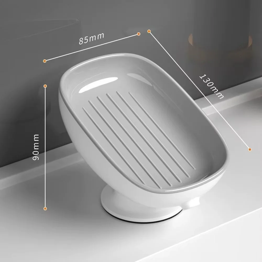 Super Suction Cup Soap Holder With Drain Water For Bathroom Soap Box Dish Kithcen Sponge Holder Soap Container Bathroom Supplies