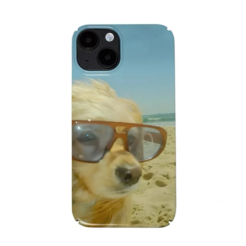 

ins Yellow Glasses Puppy Cartoon Case for iPhone 16E 15 14 13 Pro Max 12 Mini 11 Pro Plus XR Shockproof Protective Hard PC Cover