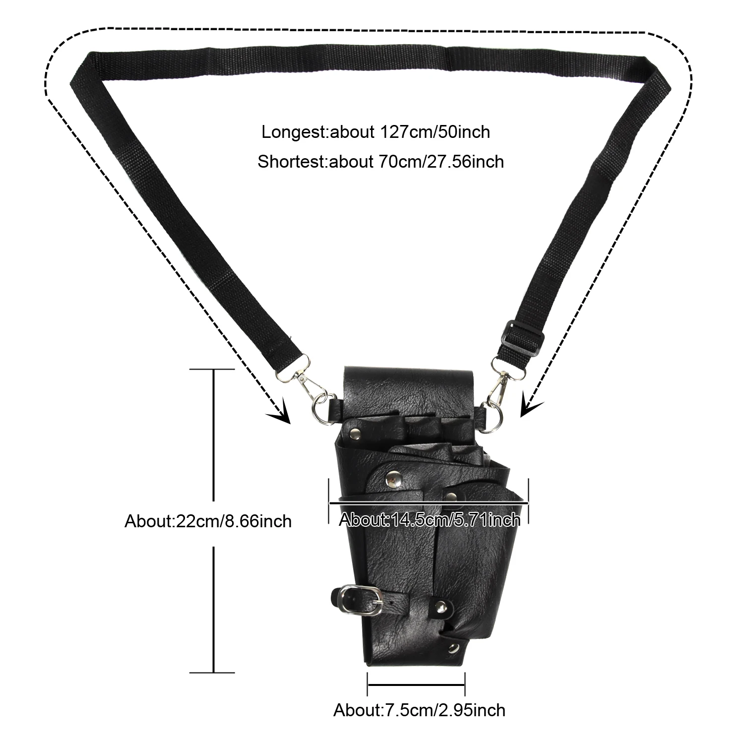 Hair Scissors Bag Hairdressing Barber Tools Holster Hairdressing Case with Adjustable Waist Shoulder Belt