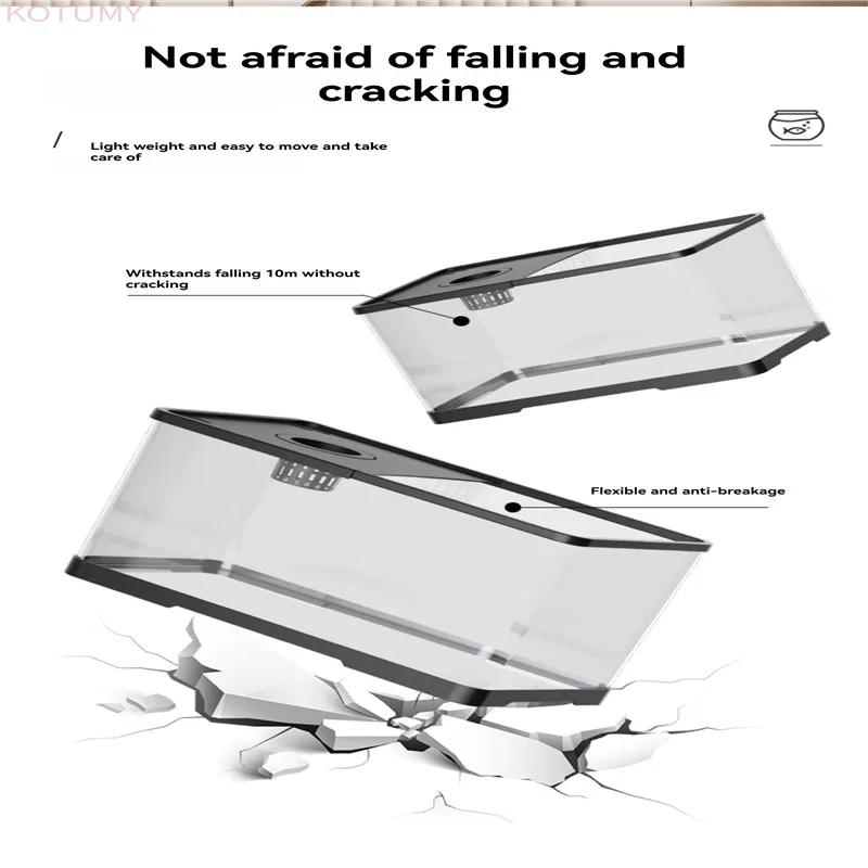 Home Use Small Fish Tank  High Transparent PC Ecological Fish Tank Gold Tank Oxygenation Explosion Proof Aquarium