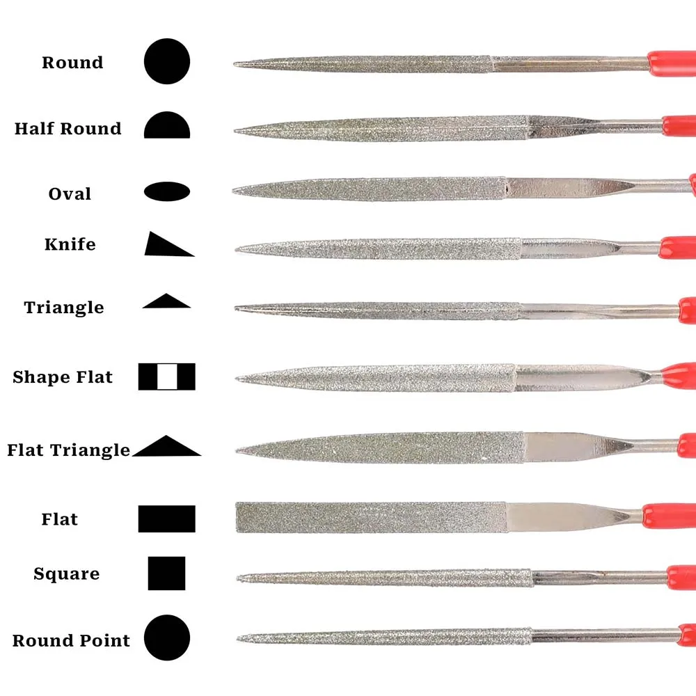 5/10 قطعة الماس مبرد إبرة صغير مجموعة أدوات يدوية 140/160/180 مللي متر للنجارة السيراميك الزجاج جوهرة الحجر نحت DIY بها بنفسك الهوايات الحرف #4