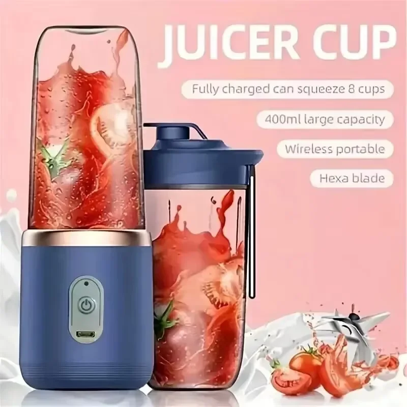 USB double cup juicer fruit machine mini blender juice blender mini portable quick mixing cup personal size rechargeable