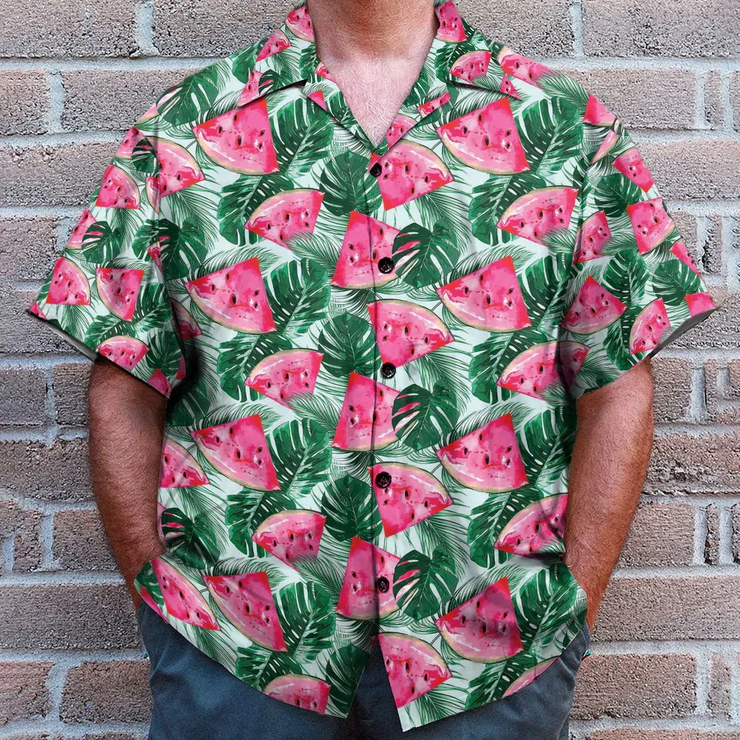 

Hawaiian Shirts Tropic Flower Botanical Print Shirts Men Fashion Oversized Blouse Men's Lapel Shirt Beach Casual Men's Clothing