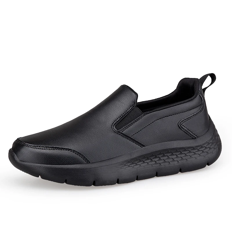 Lightweight All Black Mens Loafers Slip on Comfortable Casual Shoes Trendy Sneakers for Middle Aged Elderly Dad
