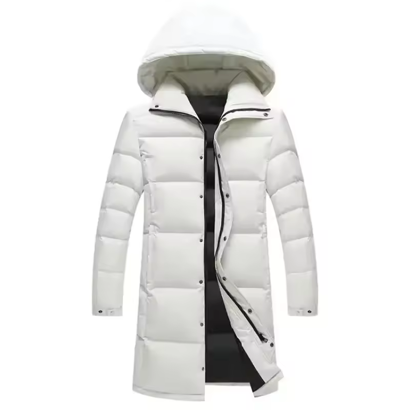 New Winter Men Long Puffer Jackets Hooded Duck Down Coats Casual Down Jackets Couples Outdoor Windproof Warm Jackets 3XL