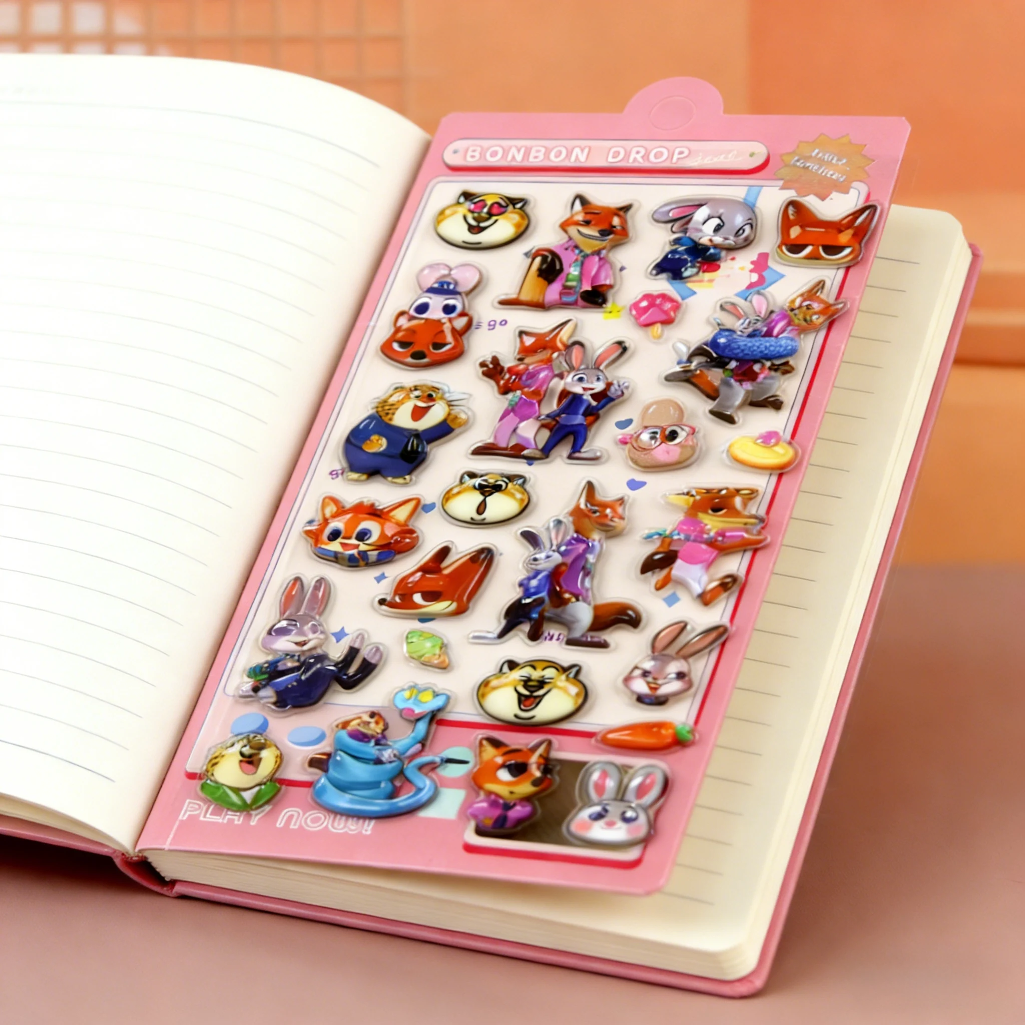 

4PCS 3D Bubble Stickers Zootopia 2 - Aesthetic Anime Decals for Phone Case Laptop Notebook Journaling, Cute DIY Stickers