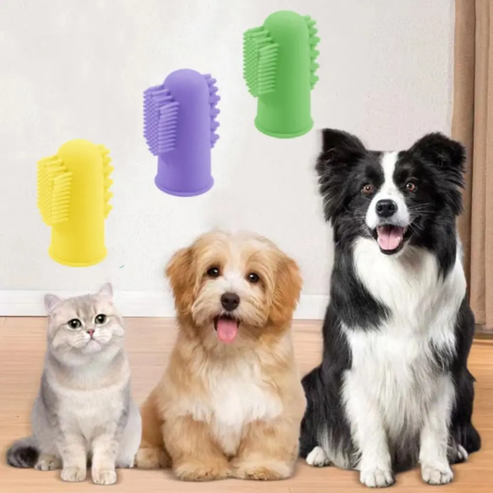 

Silicone Pet Finger Toothbrush Soft Bite Resistant Pet Oral Cleaning Toothbrush 360° Cleaning Pet Teeth Cleaning Fingertips