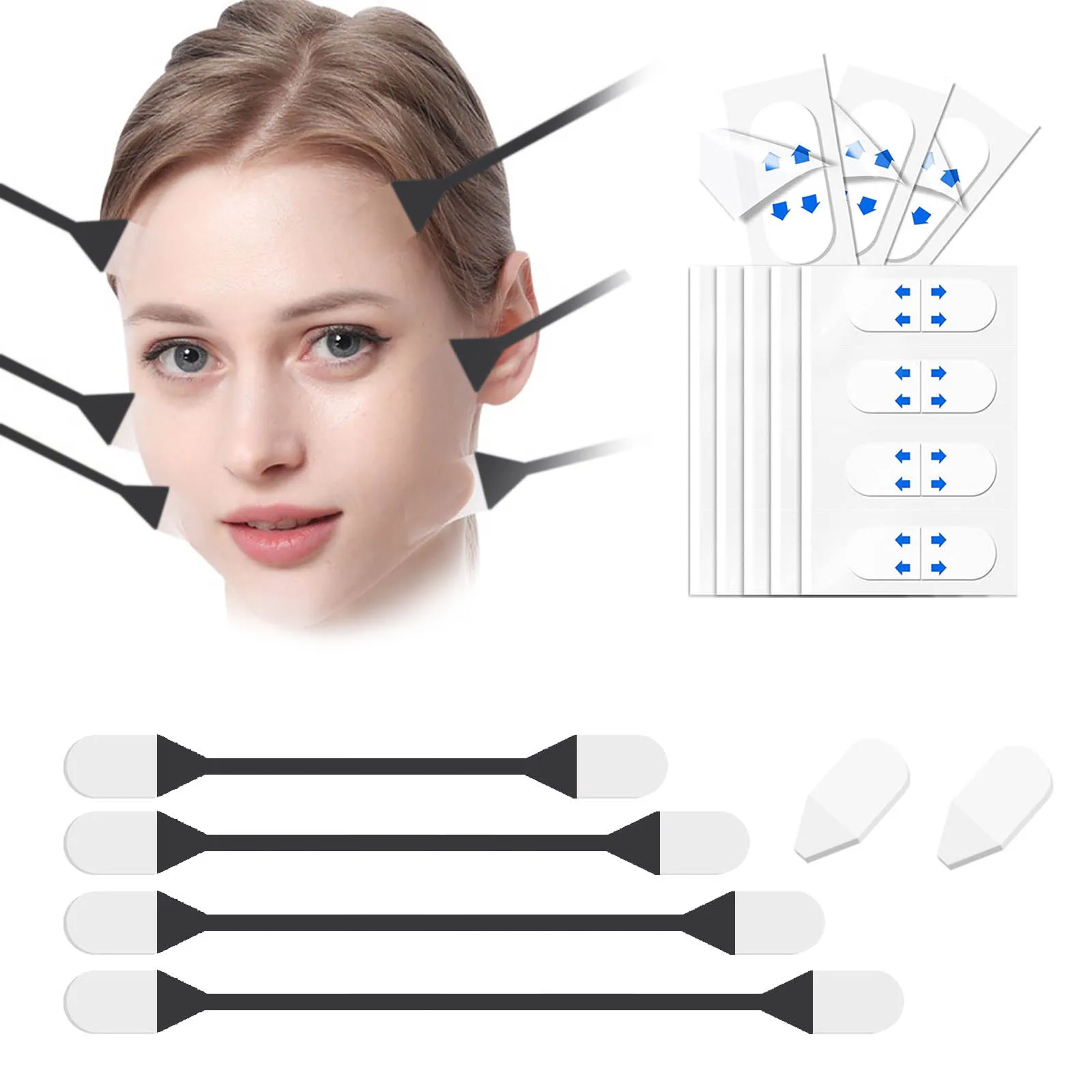 Ubodyoase 2-In-1 Face Lift Band En Tape Voor Het Optillen En Elimineren Van Rimpels, Onzichtbare Make-Up Tool