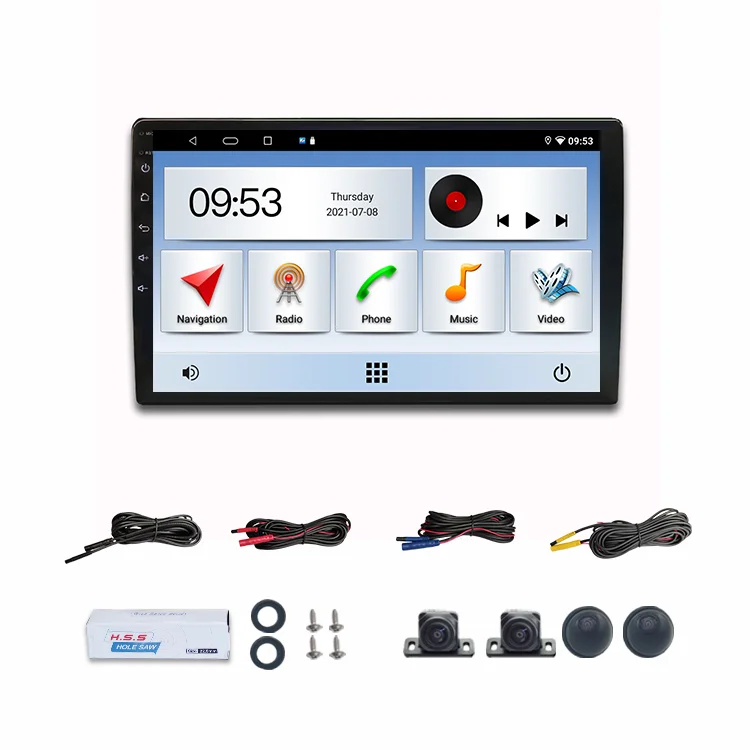 Автомобильный DVD-плеер, мультимедийный, 10-дюймовый, 4 + 64G, DPS, Carplay, Android, сенсорный экран, IPS, WIFI, 360°, вид с птицей, автомобильная камера, система