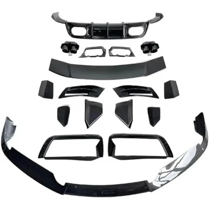 For Porsche  Car Parts Bra-Bus Style Dry Carbon Fiber Front Lip Rear Diffuser Side Skirts Body Kit Compatible with 911 9