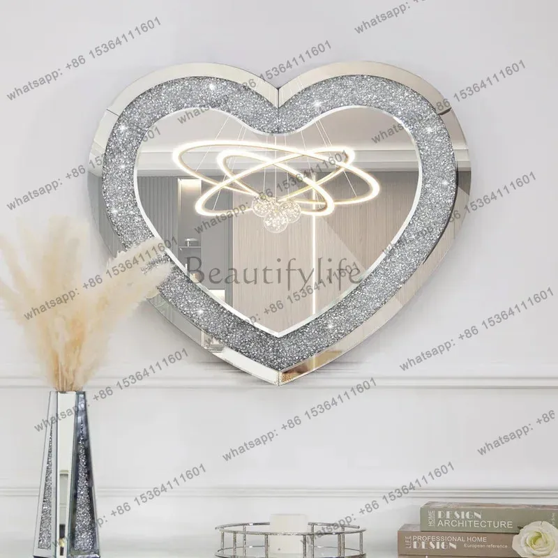 Art ornament mirror light luxury European edge banding ornament hemp rope retro wind heart-shaped makeup mirror