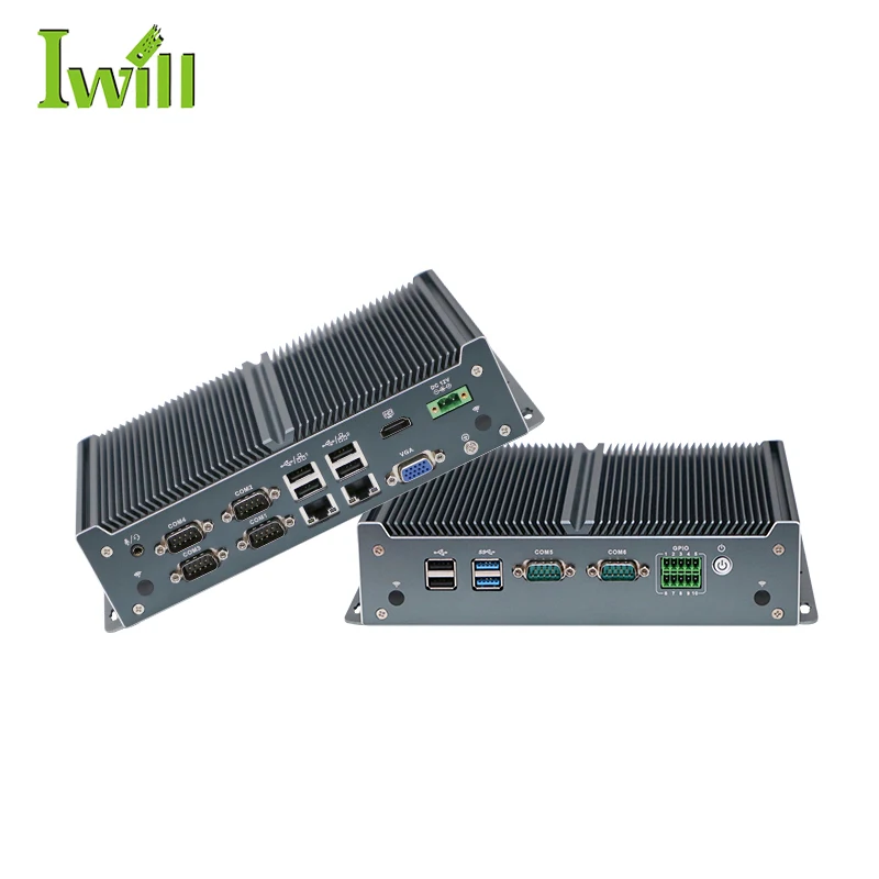 OEM Factory J1900 Embedded Pc System VGA 1HD 6COM RS232 Dual LAN Industrial Computer case for Win Linux OS
