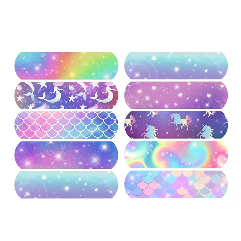 10pcs/set Colorful Heart Mermaid Pattern Band Aid for Girls Wound Plaster Kawaii Dressing Patch Tape Strips Adhesive Bandages