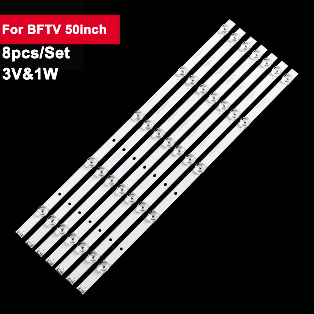 

8pcs/Set 3V 1W LED TV Backlight For BFTV 50inch DS50M7A-DS01-V01 02006-DS50M7A00-01 LED Light Strip Bar B50C71 50A17C