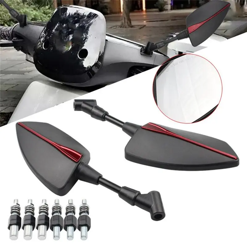 M46K-Motorcycle Universal 10Mm 8Mm Rearview Mirror Axe Rear View Mirror Side Mirror With 6 Screw
