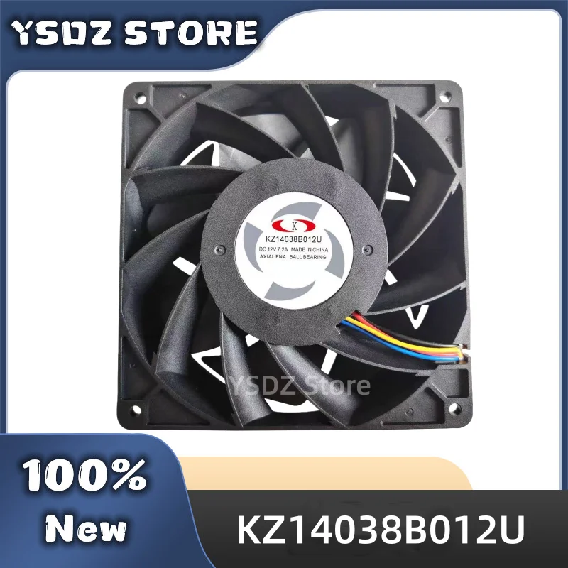 New Whatsminer M20 M21 Fan D1 D3 M10 Cooler 4-wire 14038 Fan KZ14038B012U 140*140*38m 12V 7.2A M30 M31 M32 M50 Miner Cooling Fan
