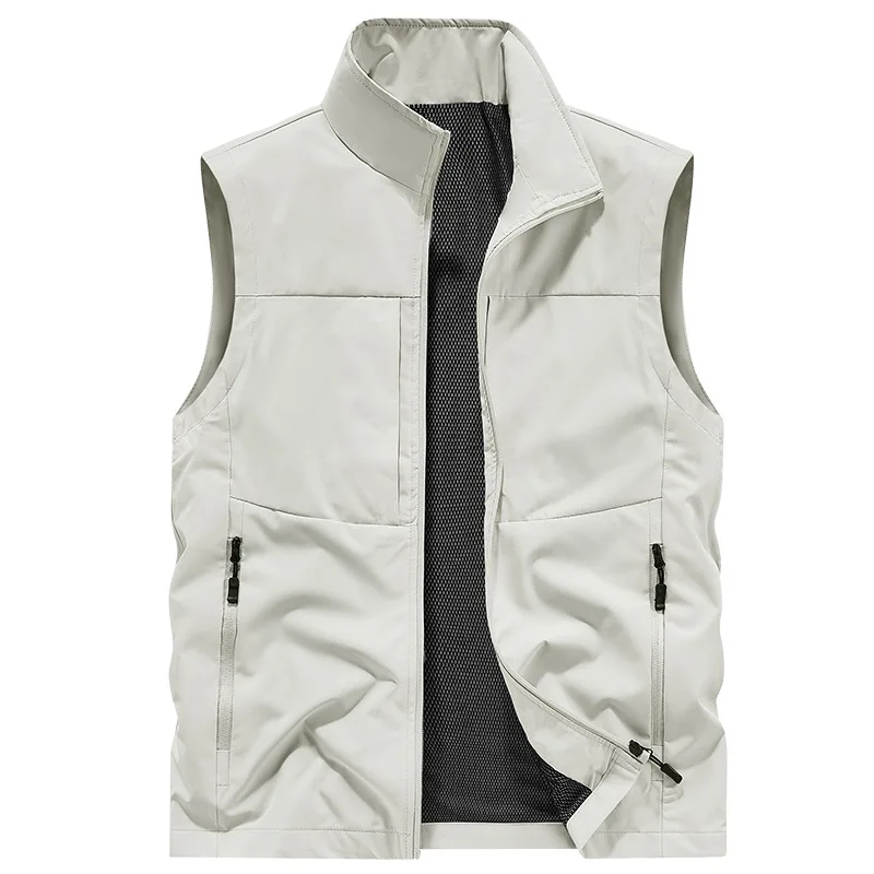 

Vest Spring And Autumn Men's Outdoor New Tooling Vest Stand-up Collar Loose Multi-pocket Casual Jacket